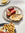 Grilled peaches, flatbread, labneh and za'atar butter