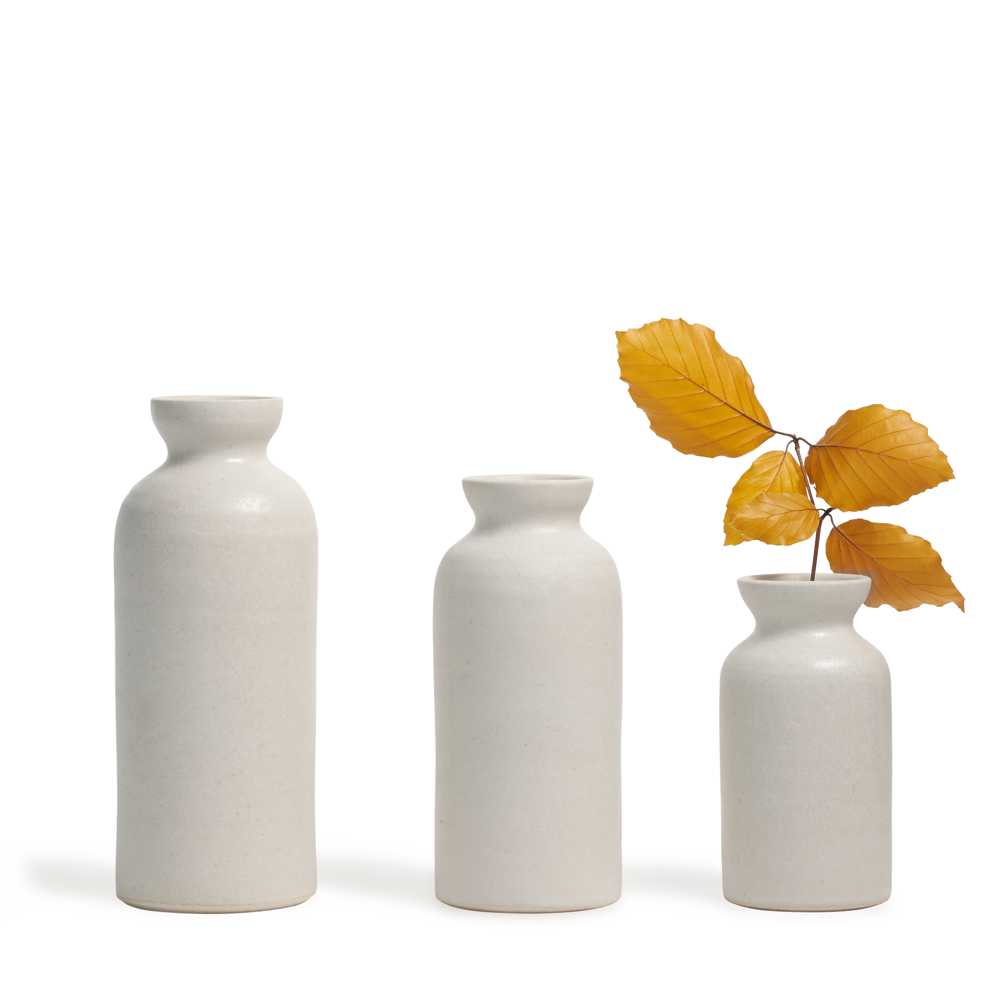 Small, Medium & Large White Ceramic Bottle Vase Stoneware Bottle