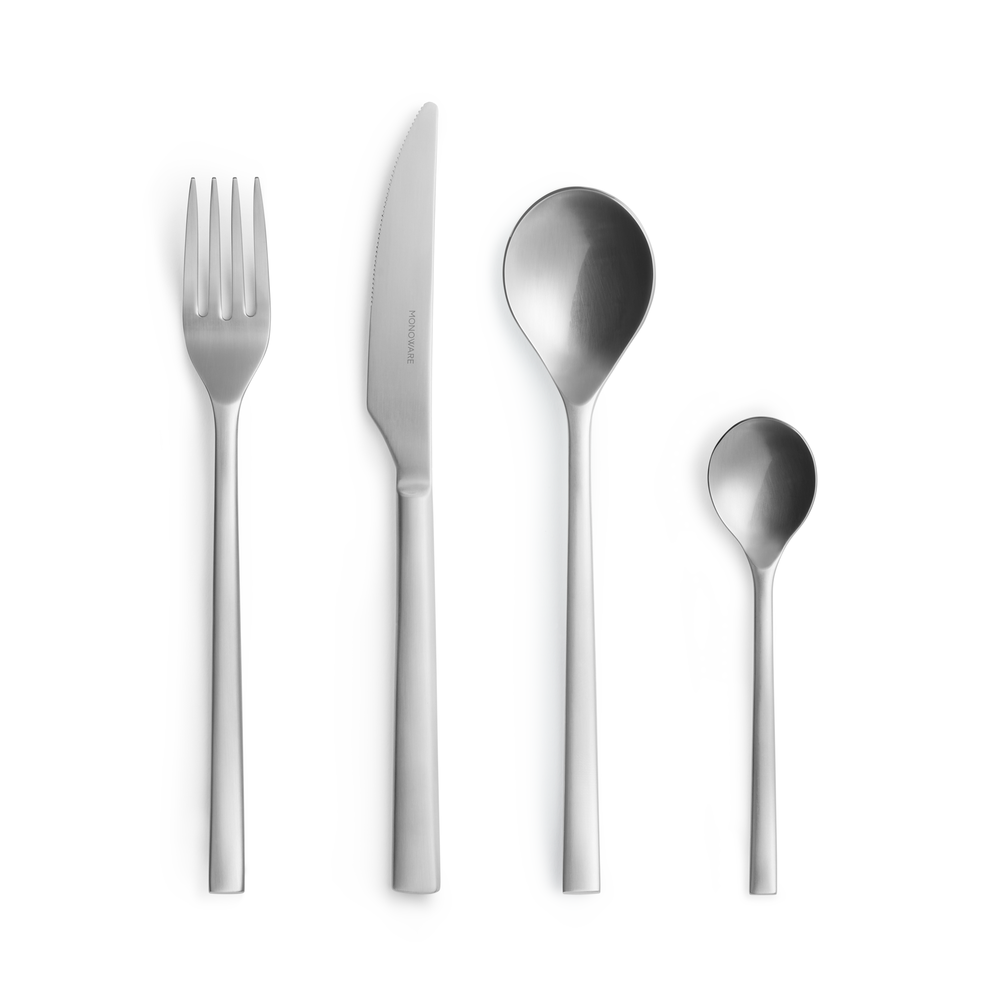 24 Piece Silver Cutlery Set Stainless Steel Matt Flatware