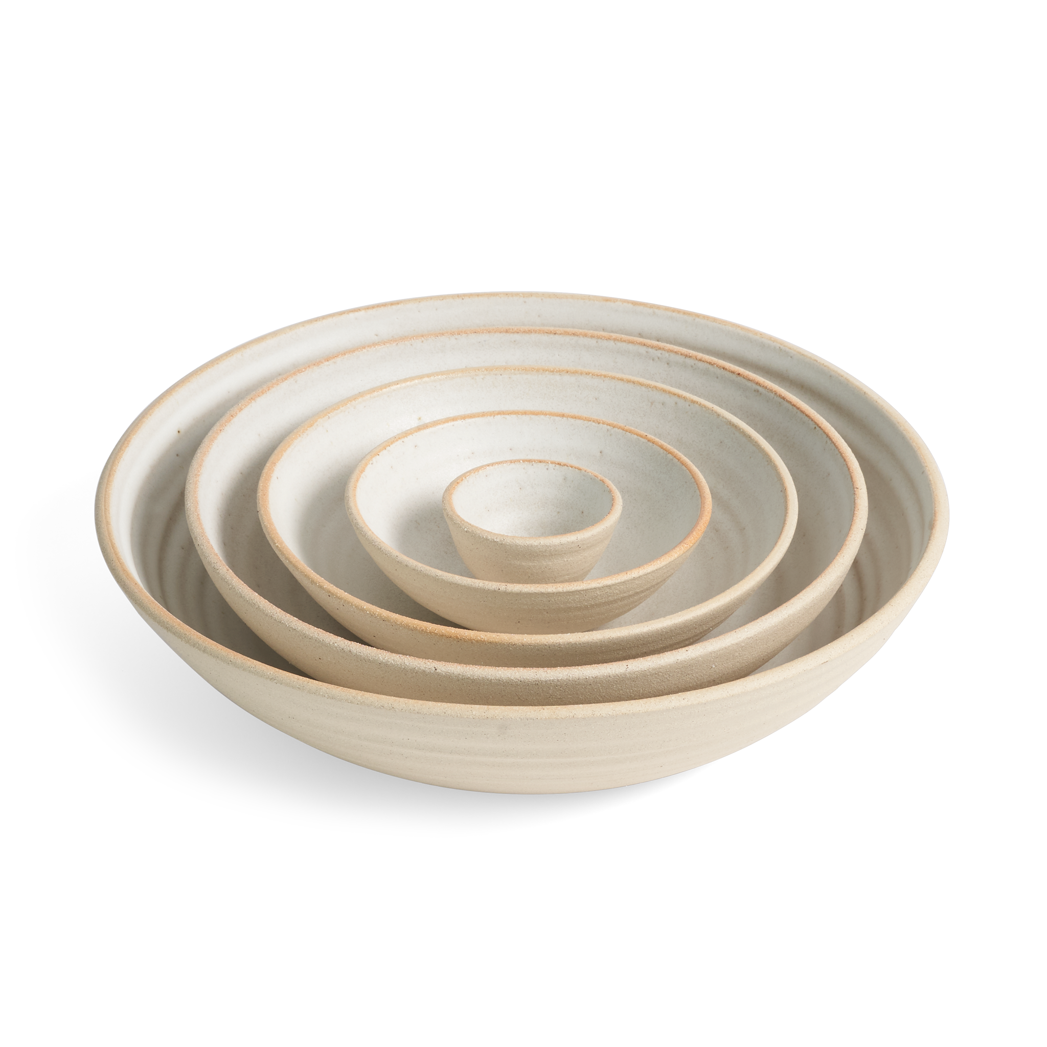 5 Piece Nesting Bowl Set Stoneware Serving Bowls Monoware