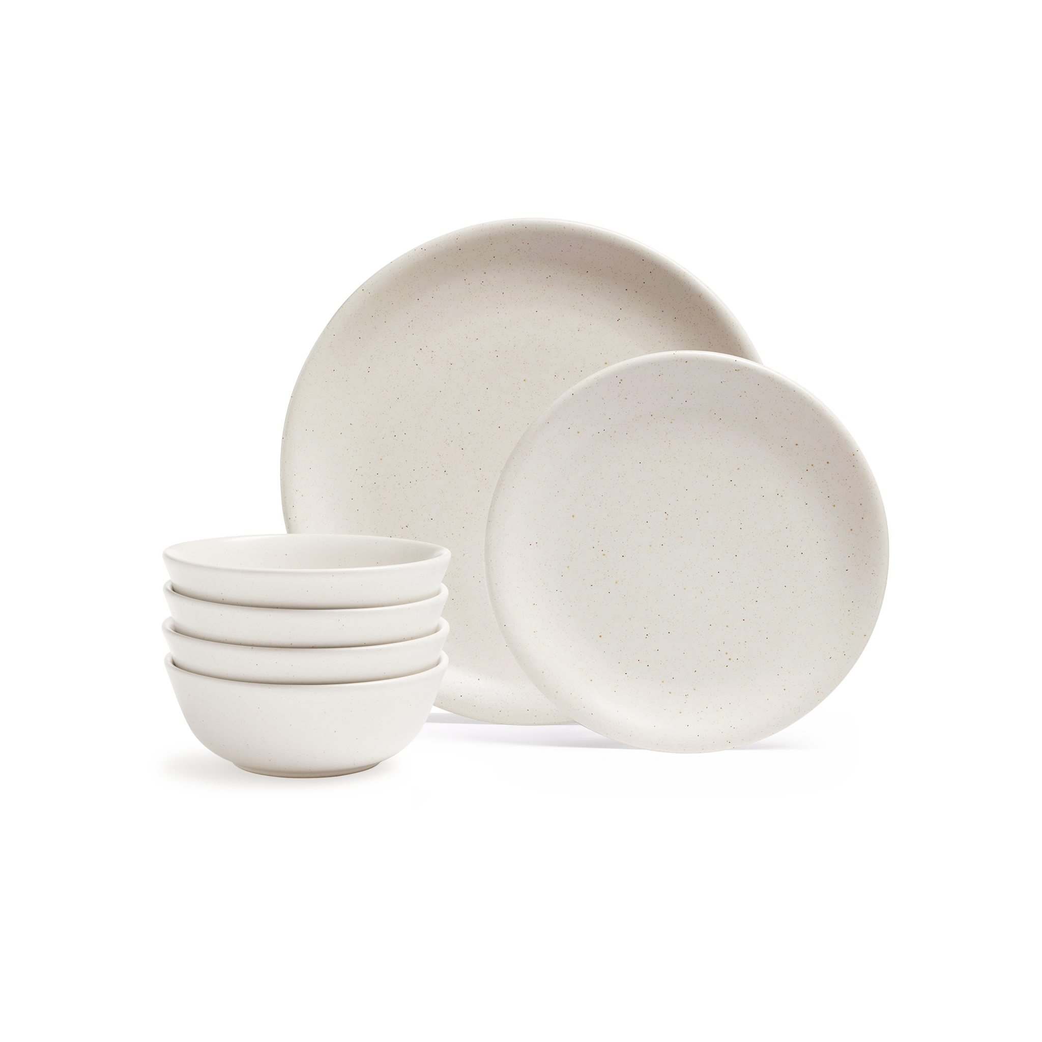 12 Piece White Stoneware Dinner Set 12pc Chalk Ceramic Dinnerware Monoware