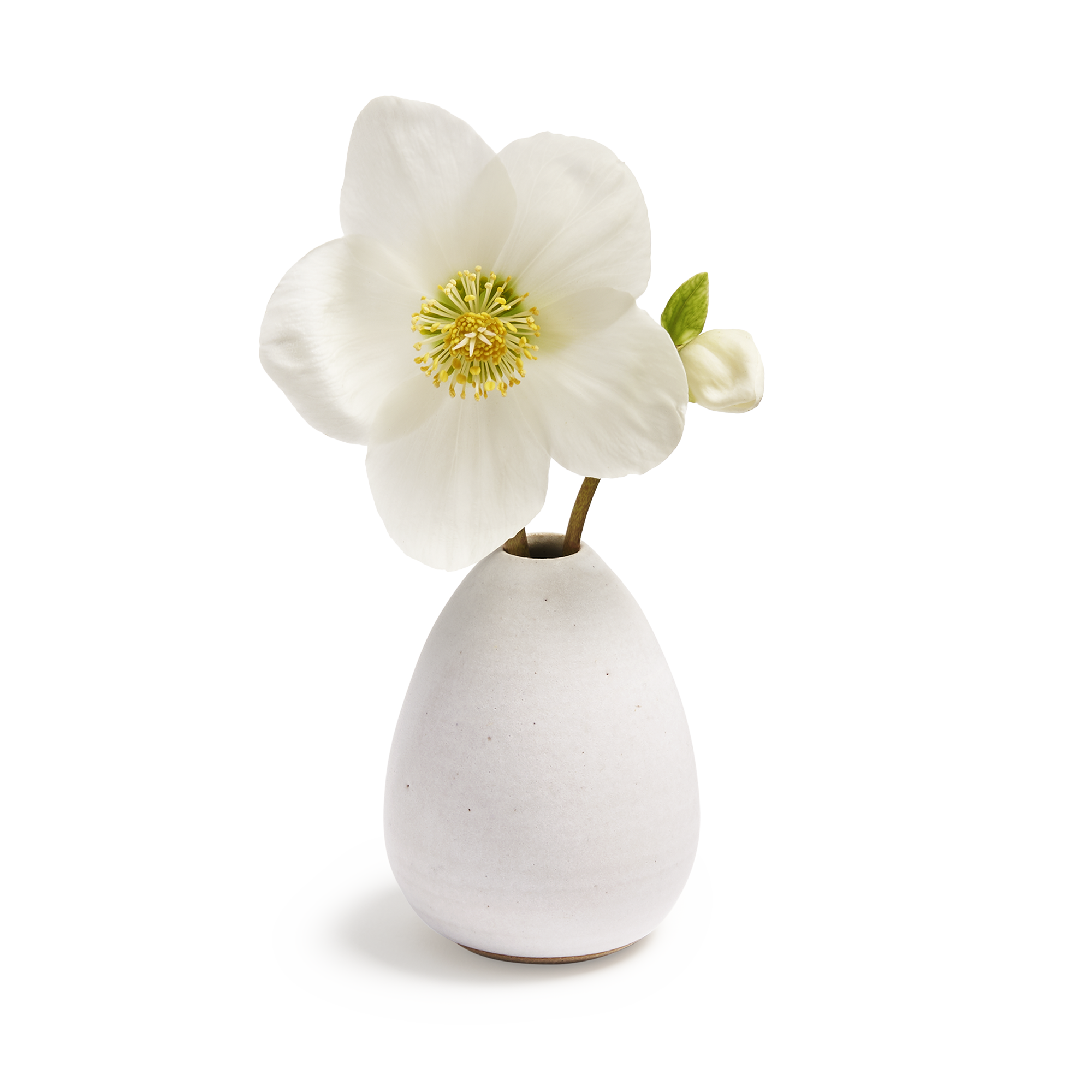 White Bud Vase Stoneware Ceramic Chalk Stem Vase Monoware