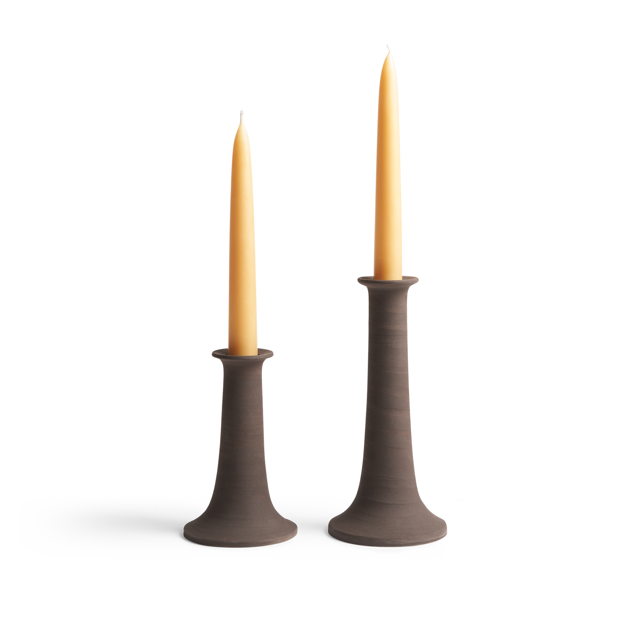 Modern Ceramic Candle Holder Pair Stoneware Candlestick Stand Monoware