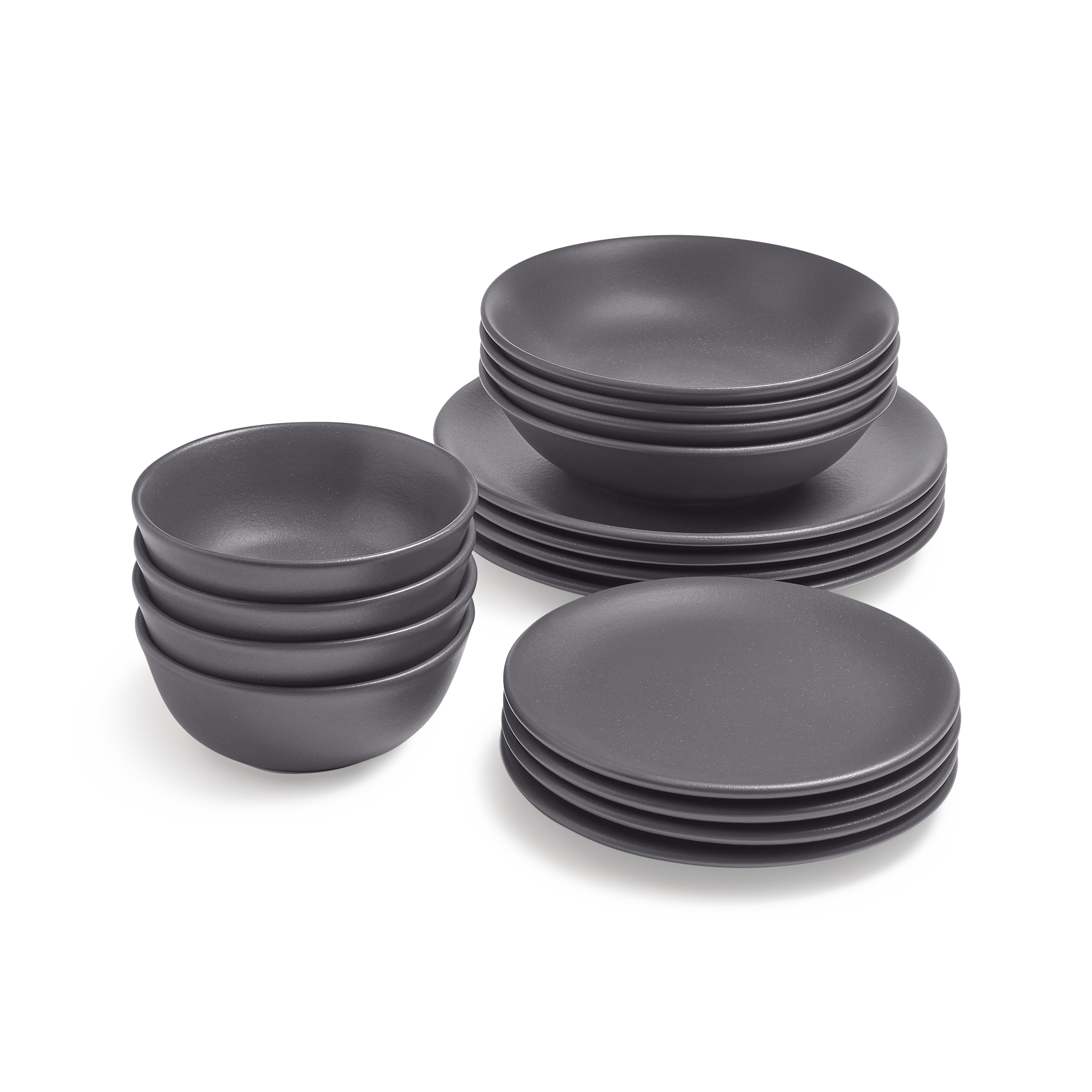 Matte black dinnerware sets sales