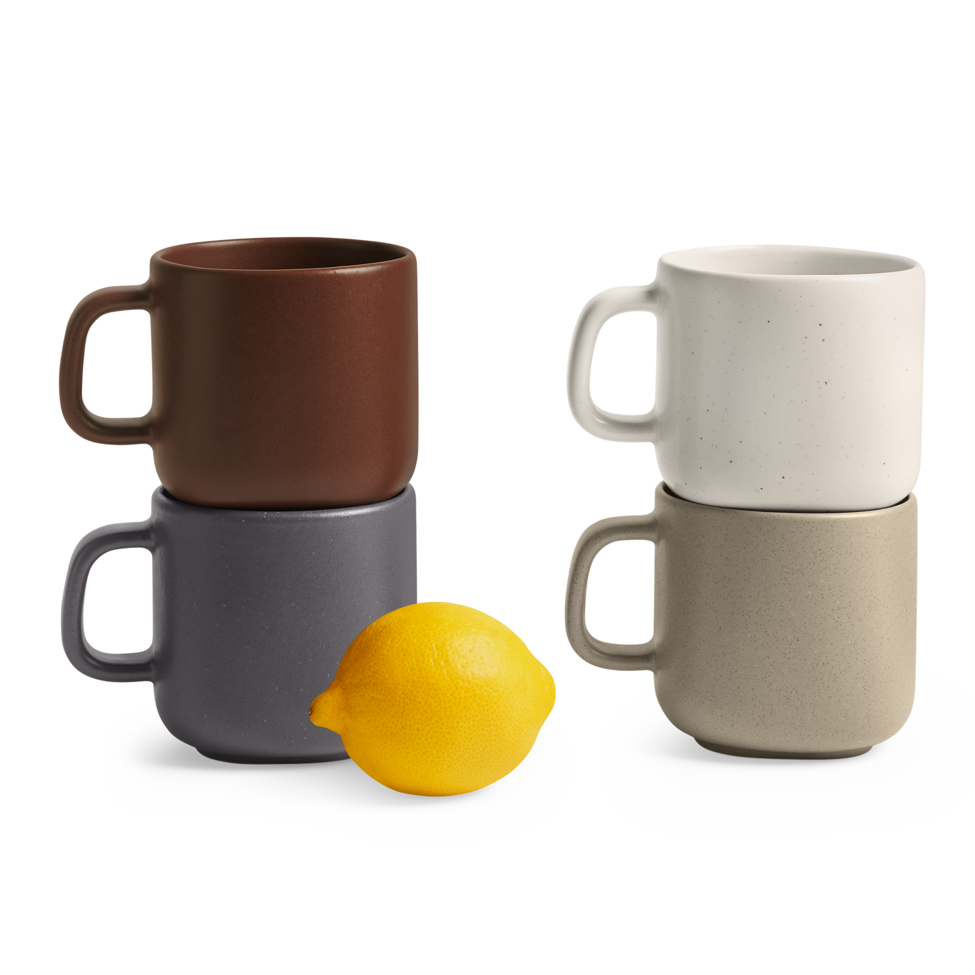 MixedColour Ceramic Mugs Matte Speckled Stoneware Tea Cups Monoware