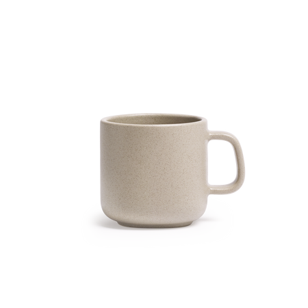 Beige Ceramic Coffee Mugs | Matte Speckled Pebble Stoneware Tea Cups