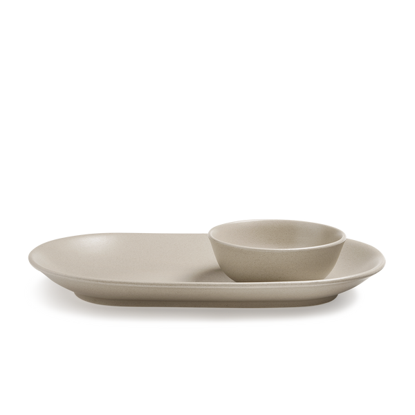 Beige Ceramic Stoneware Serving Platter Set Serving Dishes